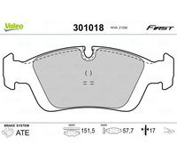 Plaquettes de frein Essieu avant 301018 VALEO pour BMW 3 3 Coupé 3 Touring