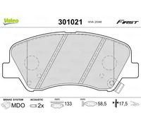 Valeo Plaquettes de frein Essential 301021 - Jeu de 4 plaquettes, essieu avant, certifiées ECE-R90