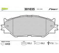 Valeo Plaquettes de frein First 301035 – Jeu de 4, essieu avant, accessoires montés