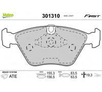 Valeo Jeu de 4 Plaquettes de Frein Essential 301310, Essieu Avant | Certifiées ECE-R90, La Qualité par Valeo, Testés pour Garantir Durabilité et Performances Optimales