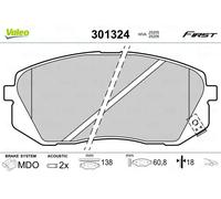 VALEO Plaquettes de frein Essential 301324 – Jeu de 4, essieu avant, certifiées ECE‑R90