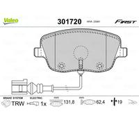 Valeo Jeu de 4 plaquettes de frein 301720 pour SEAT Ibiza III, SKODA Fabia, VW Polo