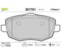 VALEO Plaquettes de frein First 301761 – Jeu de 4, essieu avant, accessoires montés