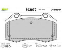 Valeo Plaquettes de frein Essential 302072 – Jeu de 4, essieu avant, certifiées ECE‑R90