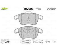 VALEO Plaquettes de frein Essential 302099 - Jeu de 4 essieu avant, certifiées ECE-R90