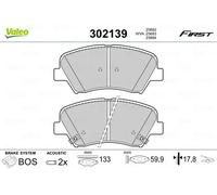 Plaquettes de frein Essieu avant 302139 VALEO pour HYUNDAI KIA