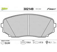 VALEO Plaquettes de frein 302149 – Jeu de 4 essieu avant – Certifiées ECE-R90