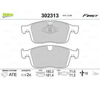 VALEO Plaquettes de frein 302313 – First – Jeu de 4, essieu avant, accessoires montés