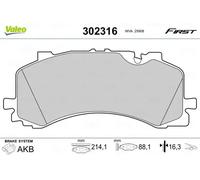 VALEO Plaquettes de frein 302316 – Jeu de 4, essieu avant, certifiées ECE-R90