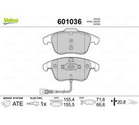 Valeo Plaquettes de frein 601036 – Jeu de 4, essieu avant, avec accessoires montés et non montés