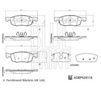 Plaquettes de frein Essieu avant ADBP420116 BLUE PRINT pour MAZDA TOYOTA