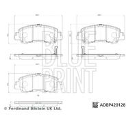 Plaquettes de frein Essieu avant ADBP420128 BLUE PRINT pour MITSUBISHI