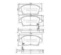 Plaquettes de frein Essieu avant J3602088 NIPPARTS pour TOYOTA IQ YARIS COROLLA