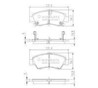 Plaquettes de frein Essieu avant J3604034 NIPPARTS pour HONDA CIVIC V Hatchback