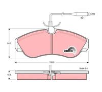 Plaquettes de frein GDB1106 TRW pour PEUGEOT FIAT CITROËN