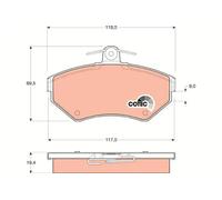 Plaquettes de frein GDB1266 TRW pour AUDI VW