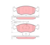 Plaquettes de frein GDB1341 TRW pour FIAT PALIO Weekend