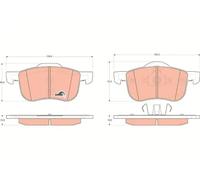 Plaquettes de frein + Kit de guidage d'étrier de frein TRW pour VOLVO S60 1,