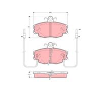 Plaquettes de frein GDB1428 TRW pour RENAULT CITROËN