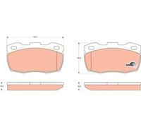 Plaquettes de frein GDB1452 TRW pour LAND ROVER DEFENDER Pick Up DEFENDER Cabrio