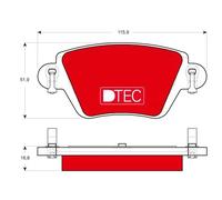 Plaquettes de frein GDB1525DTE TRW pour JAGUAR RENAULT FORD
