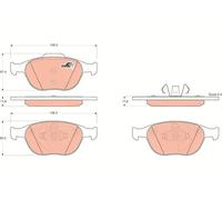 Plaquettes de frein GDB1532 TRW pour FORD FIESTA IV PUMA FOCUS I TOURNEO CONNECT