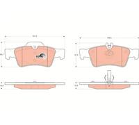 Plaquettes de frein GDB1546 TRW pour PORSCHE MERCEDES-BENZ TOYOTA OPEL