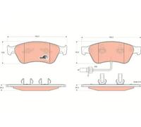 Plaquettes de frein GDB1553 TRW pour AUDI VW