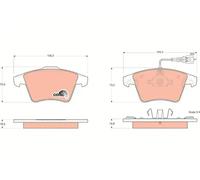 Plaquettes de frein GDB1555 TRW pour VW TRANSPORTER T5 Autobus/Autocar