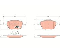 Plaquettes de frein GDB1583 TRW pour FORD MAZDA VOLVO