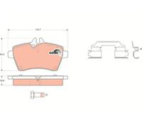 Plaquettes de frein GDB1630 TRW pour MERCEDES-BENZ CLASSE A