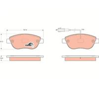 Plaquettes de frein GDB1655 TRW pour ABARTH FIAT OPEL