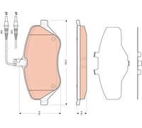 Plaquettes de frein GDB1663 TRW pour PEUGEOT CITROËN