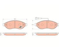 Plaquettes de frein GDB1681 TRW pour FIAT PEUGEOT CITROËN