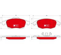 Plaquettes de frein GDB1690DTE TRW pour CITROËN PEUGEOT DS