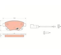 Plaquettes de frein GDB1725 TRW pour FORD TRANSIT Autobus/Autocar