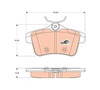 TRW GDB1828 Plaquettes de Frein Kit de 4 pour Peugeot 3008 MONOSpace (0U_) 2009-2017 Essieu Arrière et Autres Véhicules