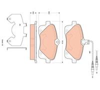 Plaquettes de frein GDB1895 TRW pour PEUGEOT 407 407 SW