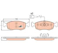 Plaquettes de frein GDB1900 TRW pour FIAT PUNTO EVO PUNTO 500 C GRANDE PUNTO 500