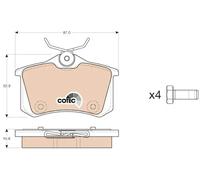 Plaquettes de frein GDB1973 TRW pour CITROËN PEUGEOT DS