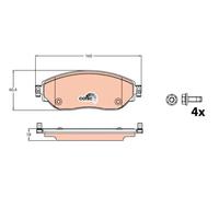 Plaquettes de frein GDB2096 TRW pour RENAULT OPEL FIAT NISSAN