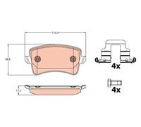 Plaquettes de frein GDB2107 TRW pour AUDI A5 A5 Sportback A5 Décapotable A4 B8