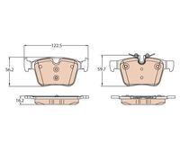 TRW GDB2110 Plaquettes de Frein Kit de 4 pour Land Rover Range Rover Evoque (L538) 2011-2019 Essieu Arrière et Autres Véhicules