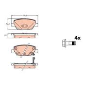 Plaquettes de frein GDB2156 TRW pour FIAT TIPO A trois volumes TIPO Break