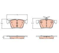 Plaquettes de frein GDB2179 TRW pour SEAT VW AUDI SKODA