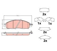 Plaquettes de frein GDB2182 TRW pour NISSAN NAVARA NP300 Pick-up LEAF