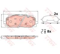 Plaquettes de frein GDB2190 TRW pour AUDI Q7 A4 B9 A4 B9 Avant A4 Allroad B9 A5
