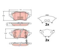 Plaquettes de frein GDB2344 TRW pour TOYOTA COROLLA A trois volumes