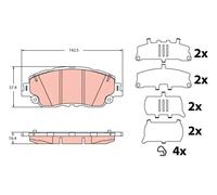 Plaquettes de frein GDB2354 TRW pour LEXUS TOYOTA