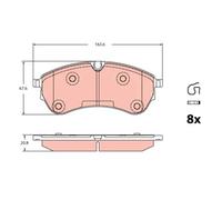 Plaquettes de frein GDB2362 TRW pour VW MAN